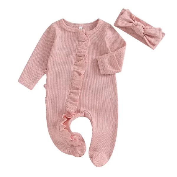 RUEWEY Baby Girl Ruffle Sleeper - Image 8