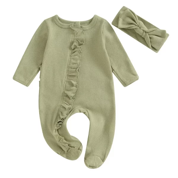 RUEWEY Baby Girl Ruffle Sleeper - Image 10