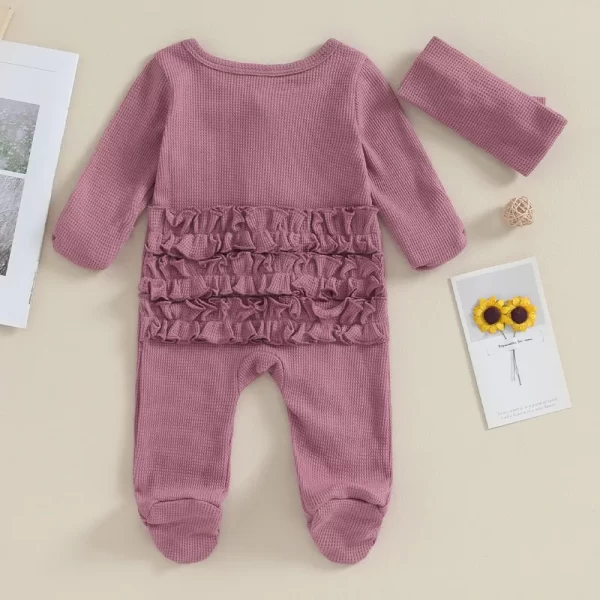 RUEWEY Baby Girl Ruffle Sleeper - Image 6