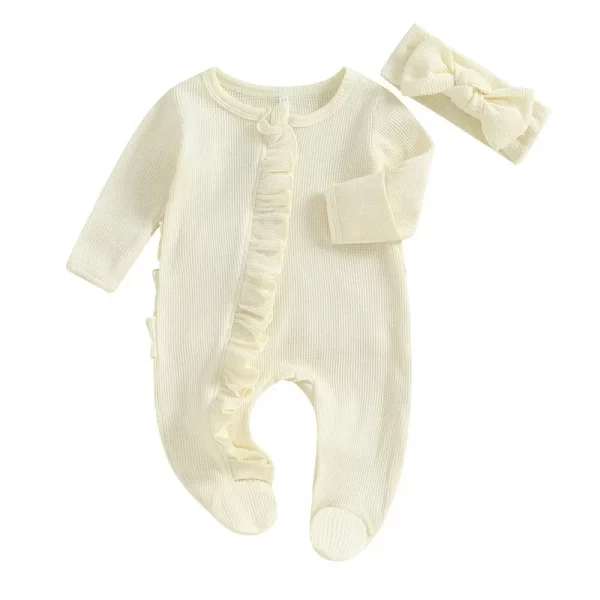 RUEWEY Baby Girl Ruffle Sleeper - Image 11