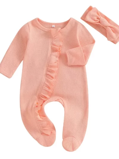 RUEWEY Baby Girl Ruffle Sleeper