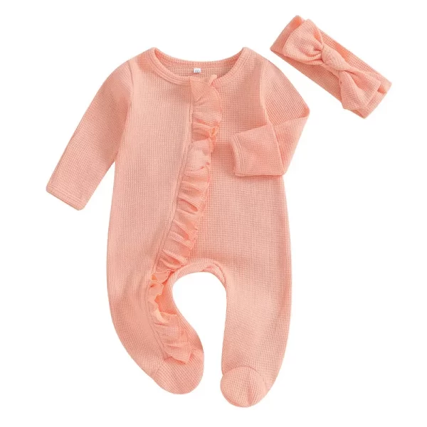 RUEWEY Baby Girl Ruffle Sleeper