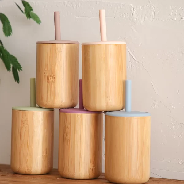 Bamboo Sippy Cups BPA Free - Image 2
