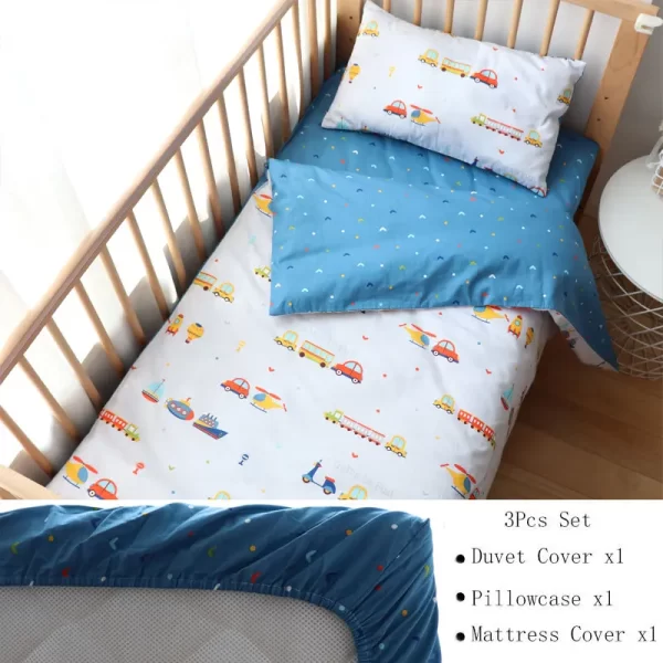 3Pcs Cotton Bedding Set For Newborns - Image 10
