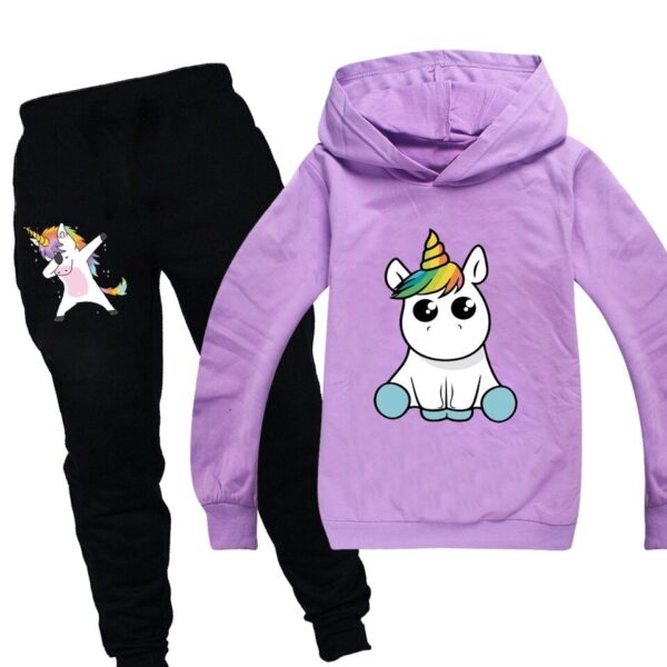 Unicorn Hoodie Sweatsuit for Girls - Image 2