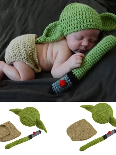 3pcs Baby Photography Set Wool Knitted Assorted