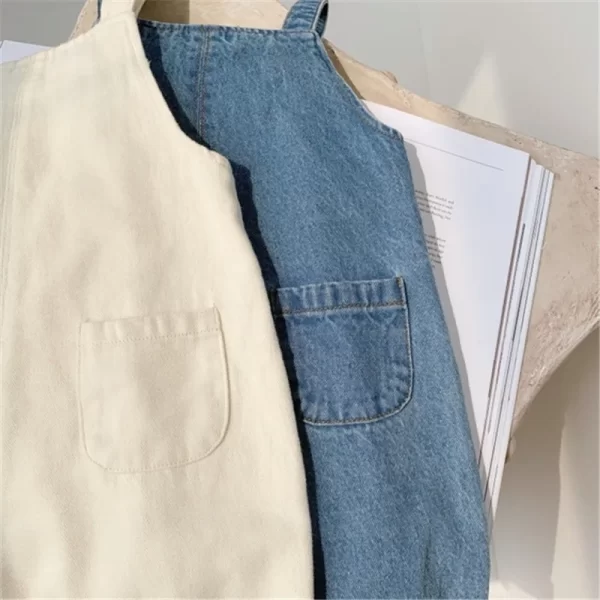Solid Denim Overalls Child Jean Bib Pants - Image 4