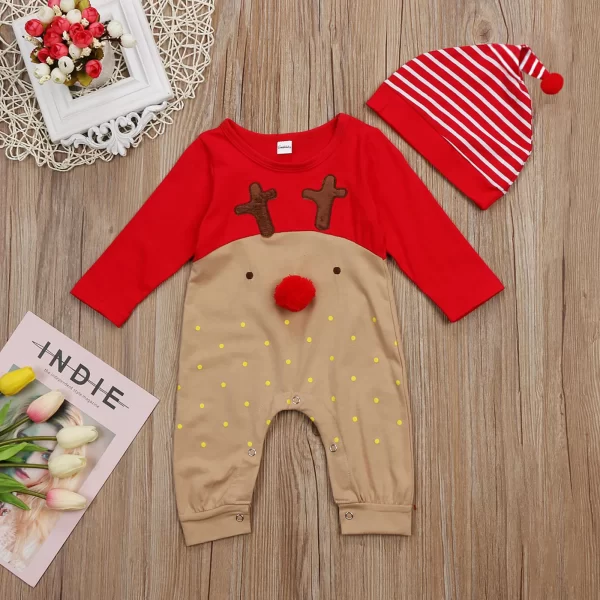 Infant Christmas Reindeer Jumpsuit - Image 2
