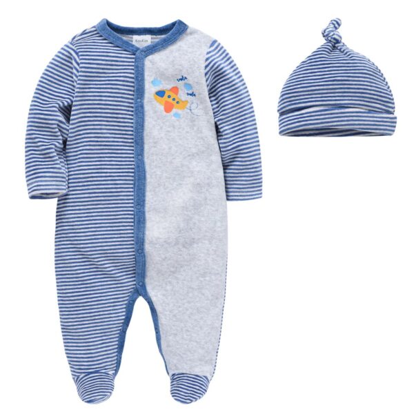 Long Sleeve Velvet Infant Rompers - Image 4