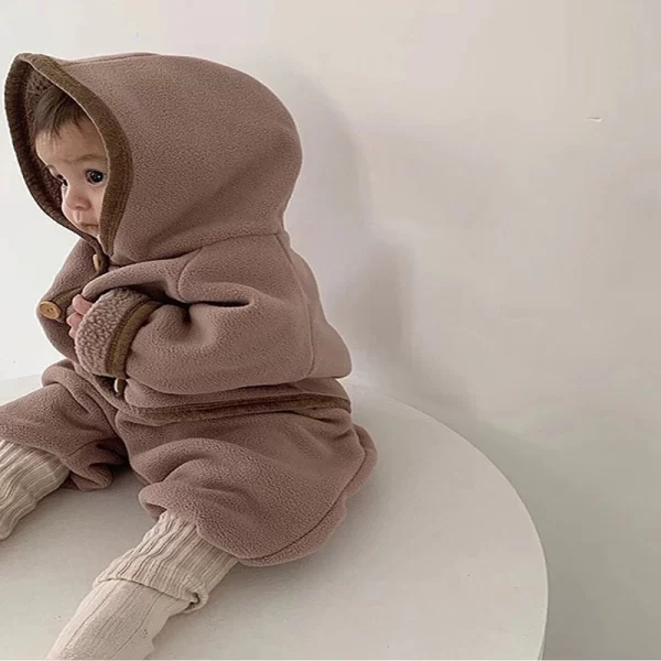 Plush Hooded Children's Outerwear - Image 5