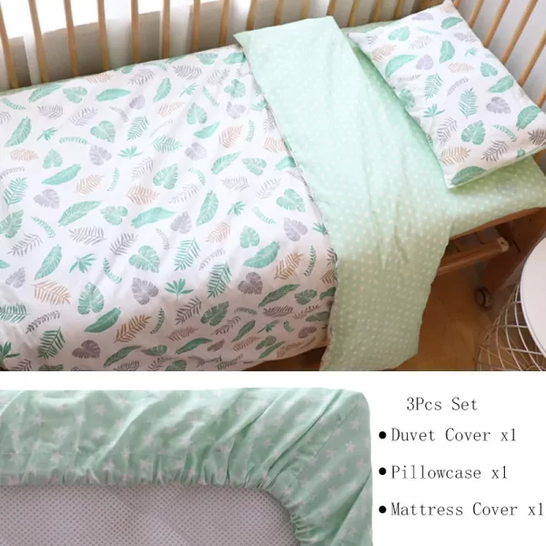 3Pcs Cotton Bedding Set For Newborns - Image 21