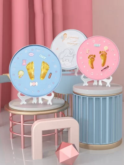 Baby Gift Footprint Air Drying Soft Clay Imprint Kit Casting