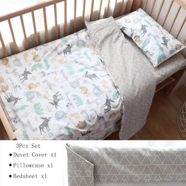 3Pcs Cotton Bedding Set For Newborns - Image 18