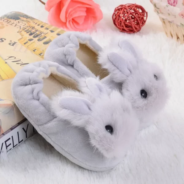 Non-slip Kid's Cartoon Plush Rabbit Cotton Slippers - Image 7