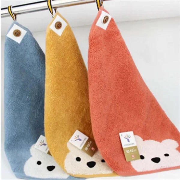 Cute Cartoon Bear Hand Towel Soft Cotton Kids - Image 3