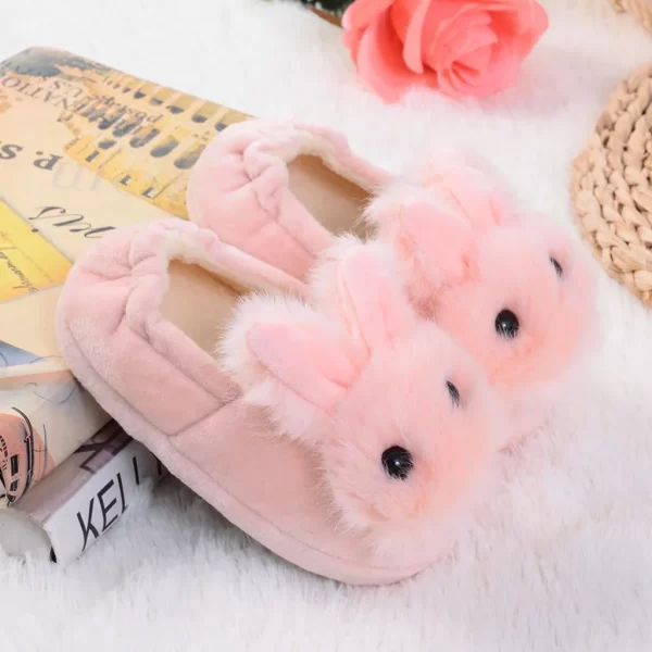 Non-slip Kid's Cartoon Plush Rabbit Cotton Slippers - Image 2