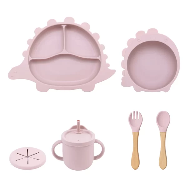 5PCS Cartoon Children's Tableware Set Suction Silicone - Image 8