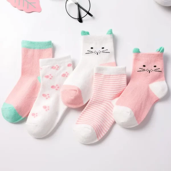 5 Pairs Children Cotton Socks - Image 4