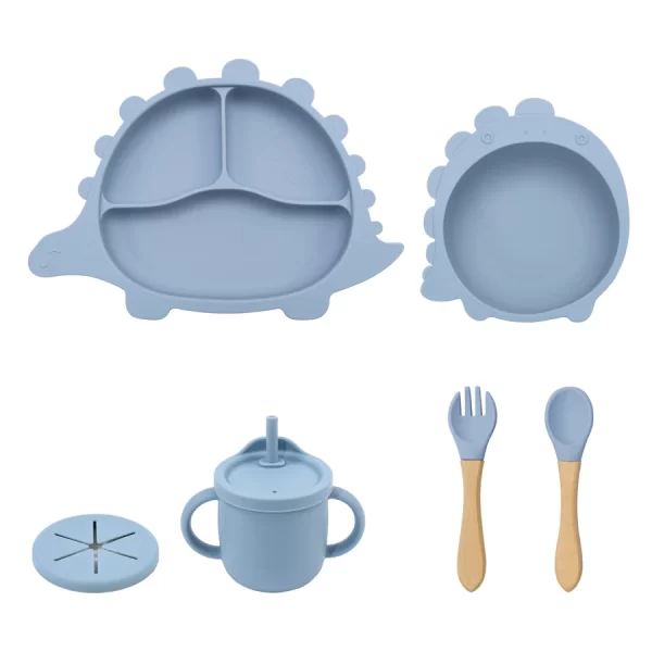 5PCS Cartoon Children's Tableware Set Suction Silicone - Image 10