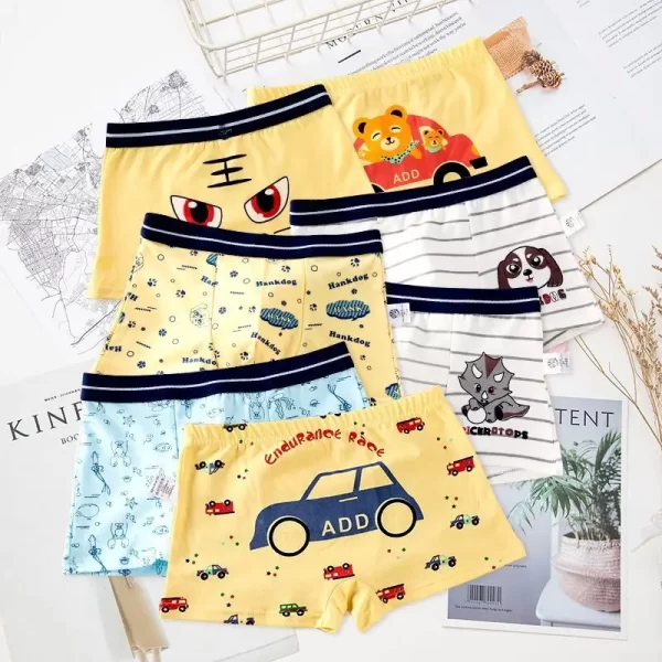 12Pcs Cute Cotton Boxer Briefs for Boys - Image 3