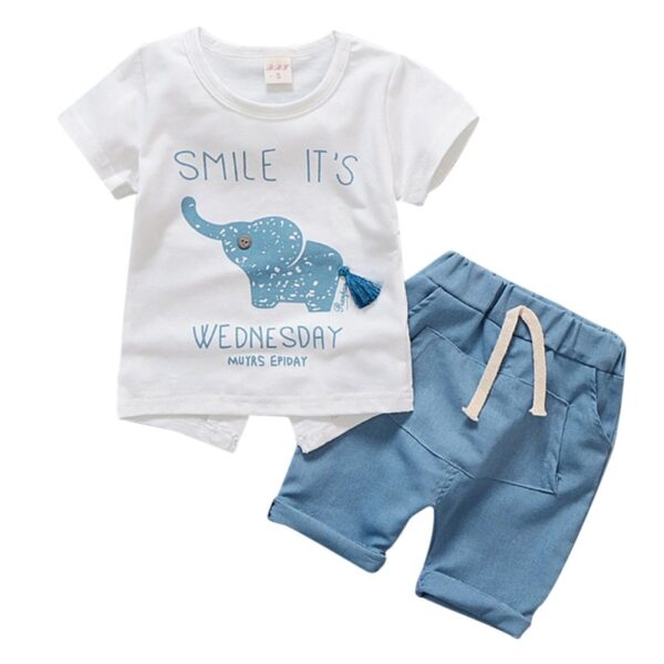 Summer Elephant Baby Boy Outfit