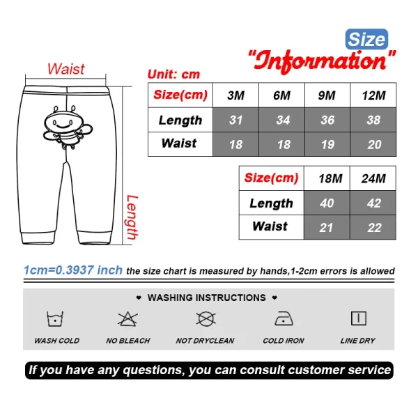 3Pcs/lot Cartoon Print Baby Girl Pants Cotton - Image 2