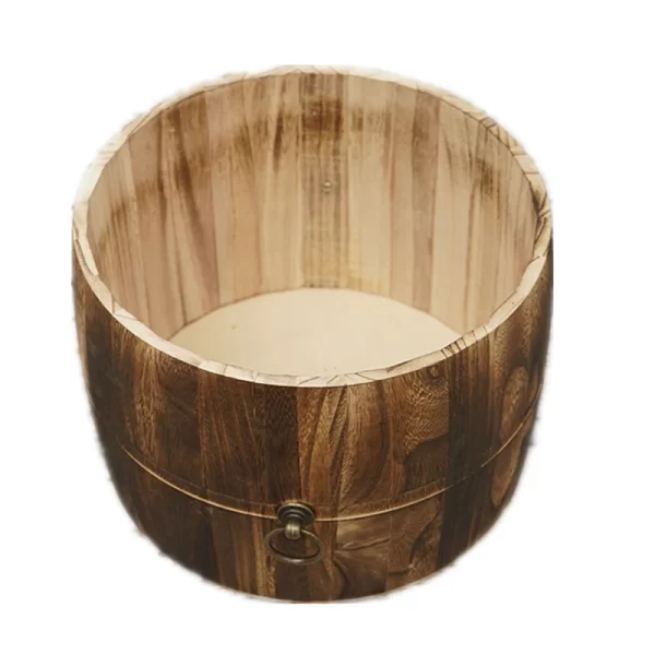 Newborn Photo Props Barrel Handmade Smoked Wood