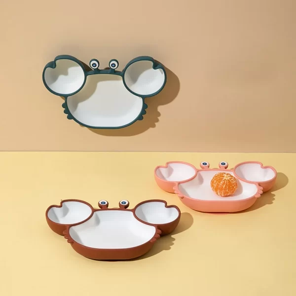 Baby Silicone Suction Tableware Cartoon Crab