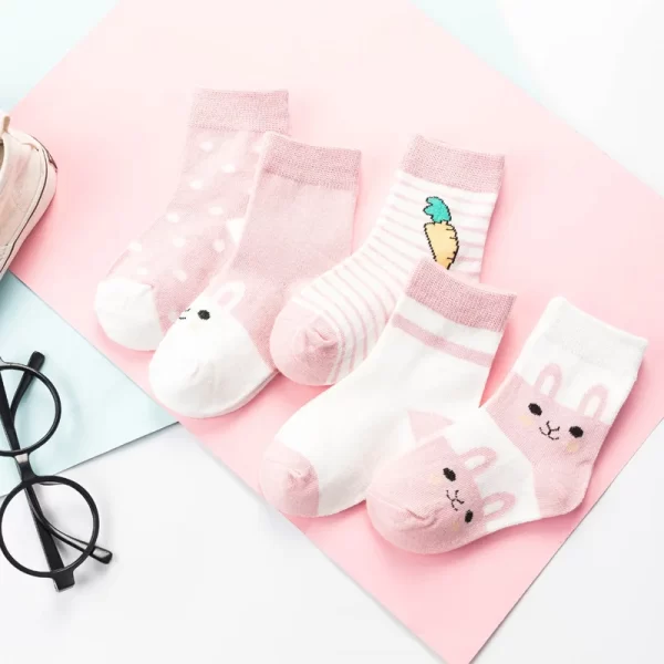 5 Pairs Children Cotton Socks - Image 3