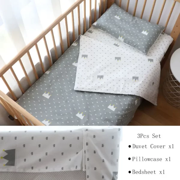3Pcs Cotton Bedding Set For Newborns - Image 20