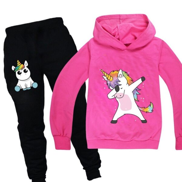 Unicorn Hoodie Sweatsuit for Girls - Image 9