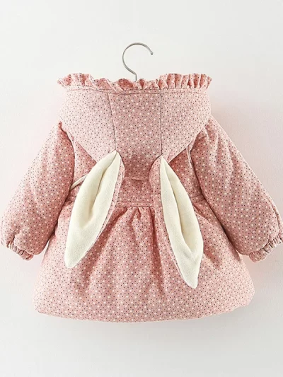 Baby Girl Hooded Cotton-Padded Jacket