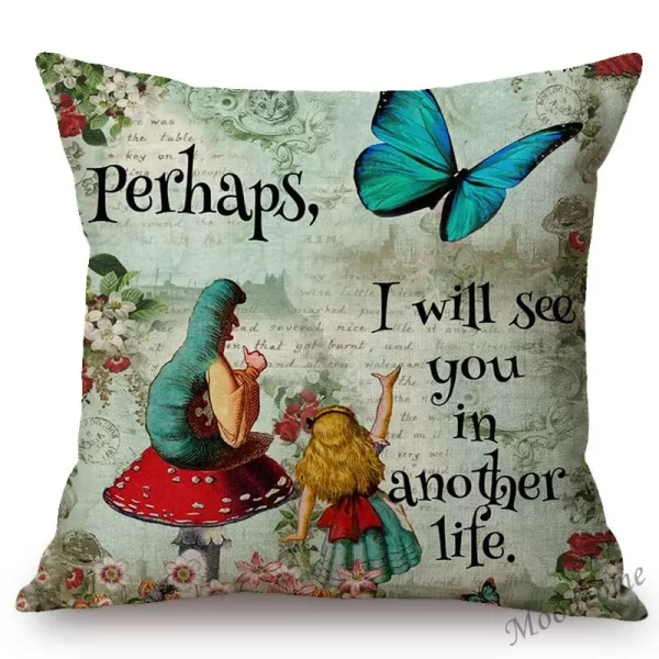 Vintage Alice in Wonderland Throw Pillow Case - Image 2