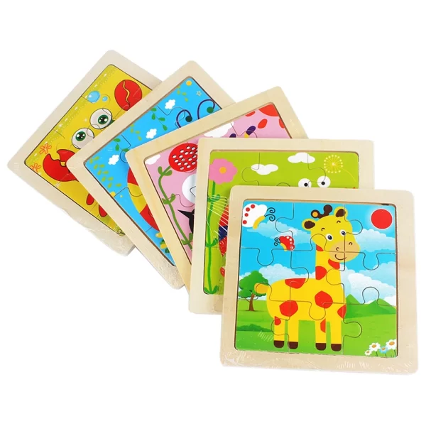 Kids Toy Wooden Puzzle Small Size 11x11cm - Image 4