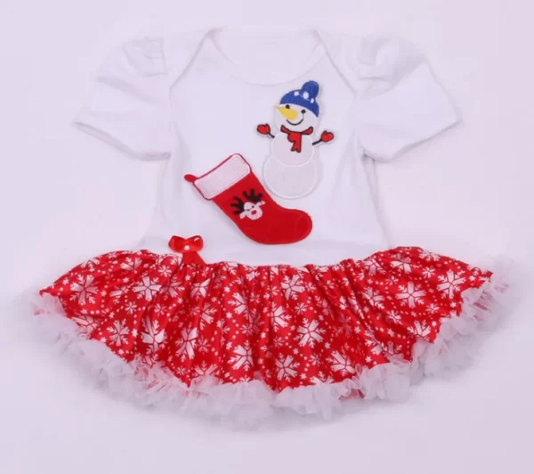 Baby Girl Christmas Ruffle Dress - Image 5