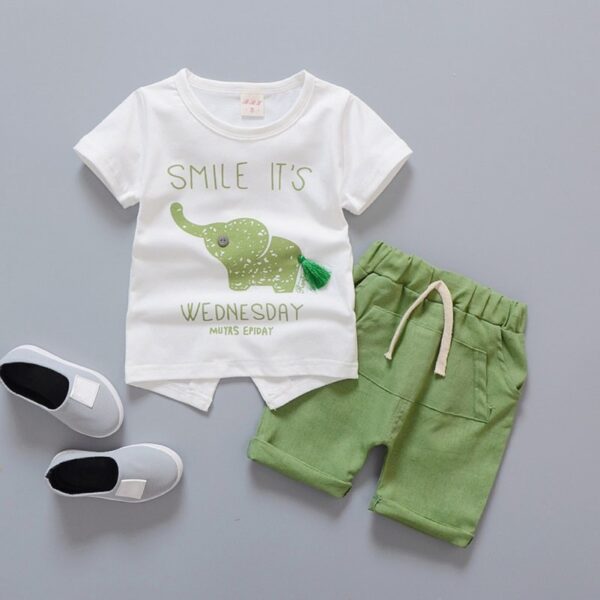 Summer Elephant Baby Boy Outfit - Image 8