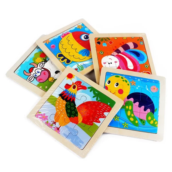 Kids Toy Wooden Puzzle Small Size 11x11cm - Image 2