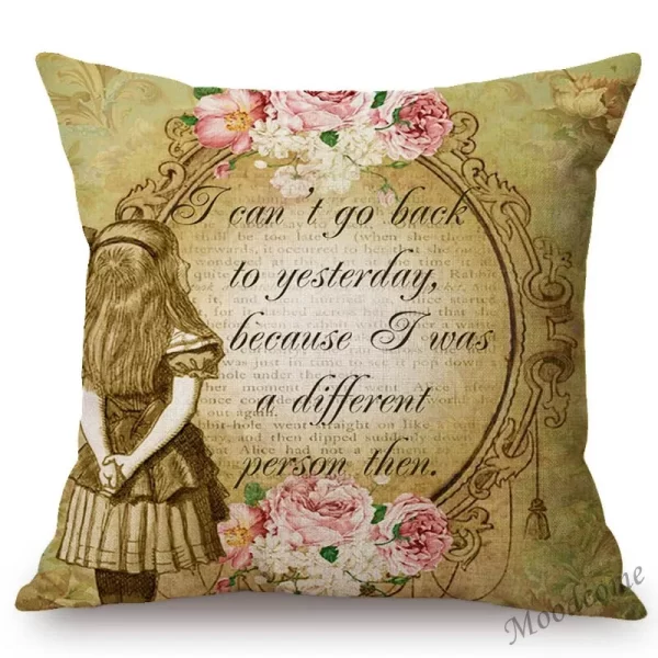 Vintage Alice in Wonderland Throw Pillow Case - Image 5