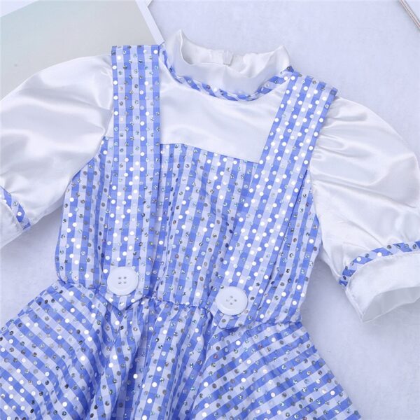 Cute Blue Polka Dots Plaid Party Dress - Image 2