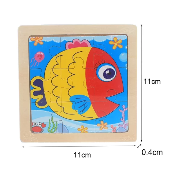 Kids Toy Wooden Puzzle Small Size 11x11cm - Image 6
