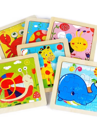 Kids Toy Wooden Puzzle Small Size 11x11cm