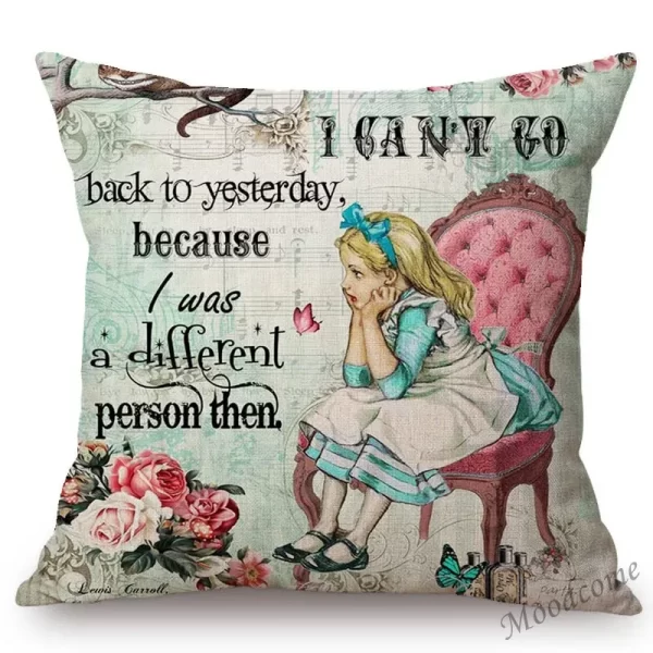 Vintage Alice in Wonderland Throw Pillow Case - Image 6