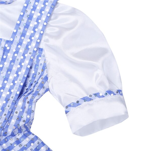 Cute Blue Polka Dots Plaid Party Dress - Image 7