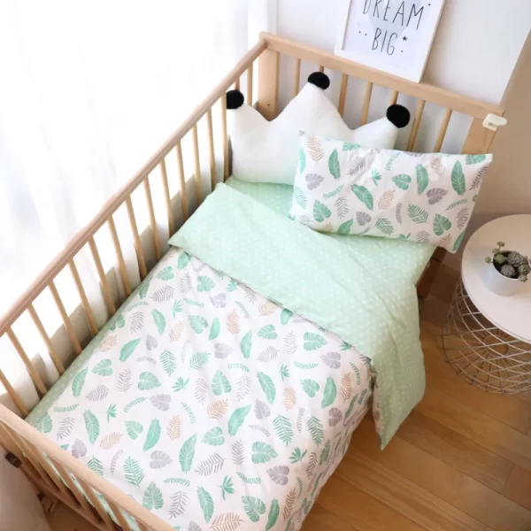 3Pcs Cotton Bedding Set For Newborns - Image 3