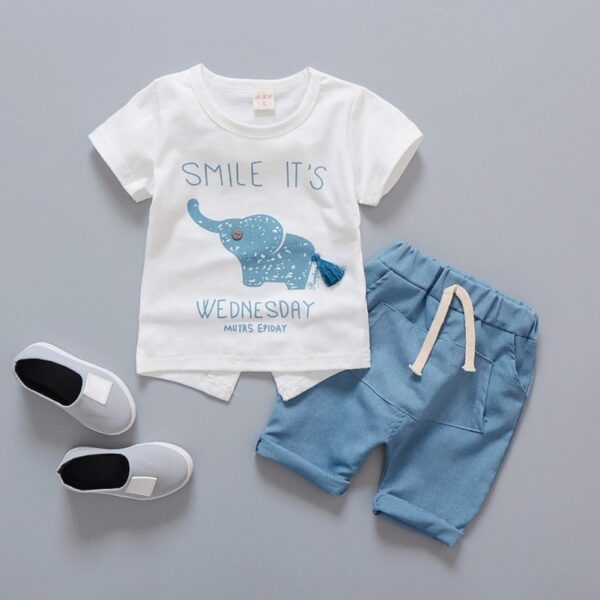 Summer Elephant Baby Boy Outfit - Image 10
