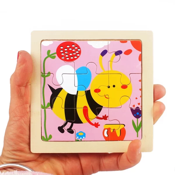Kids Toy Wooden Puzzle Small Size 11x11cm - Image 5
