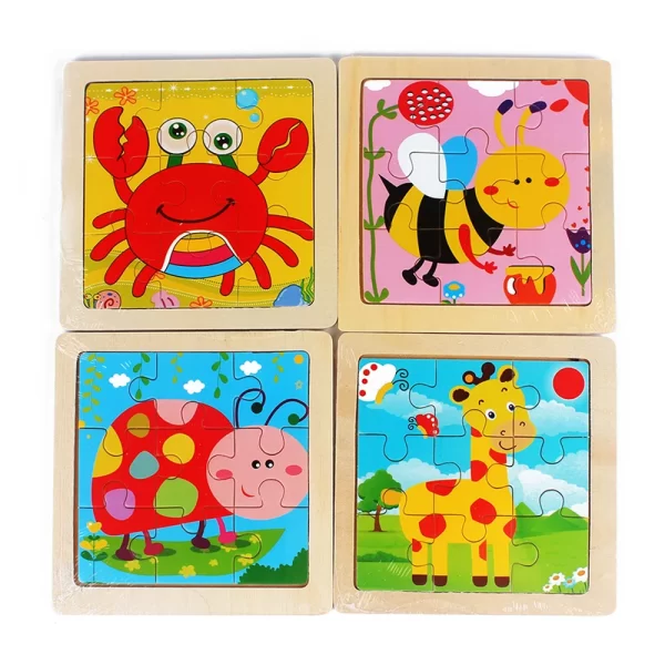 Kids Toy Wooden Puzzle Small Size 11x11cm - Image 3