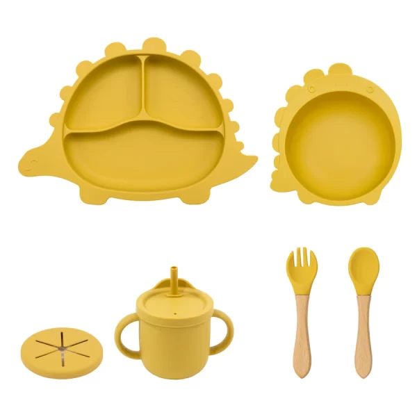 5PCS Cartoon Children's Tableware Set Suction Silicone - Image 11