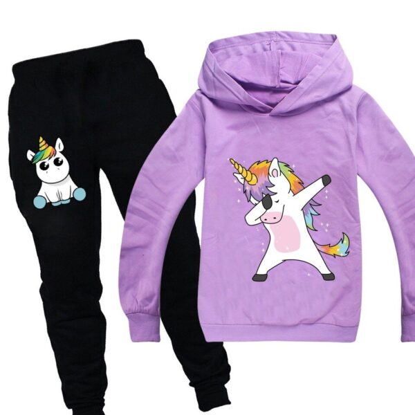 Unicorn Hoodie Sweatsuit for Girls - Image 4