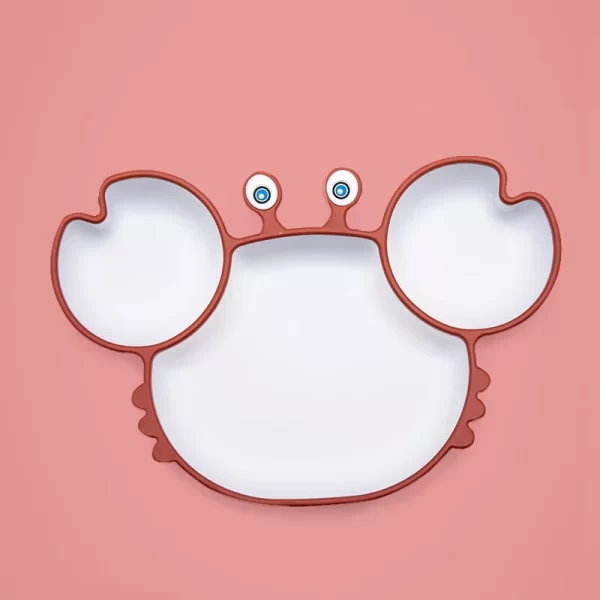 Baby Silicone Suction Tableware Cartoon Crab - Image 9